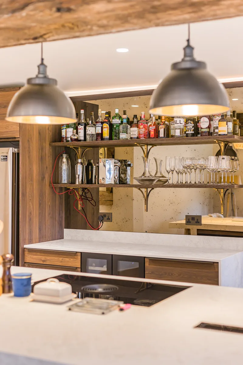 Cooking and bar detail in the Barn Conversion kitchen